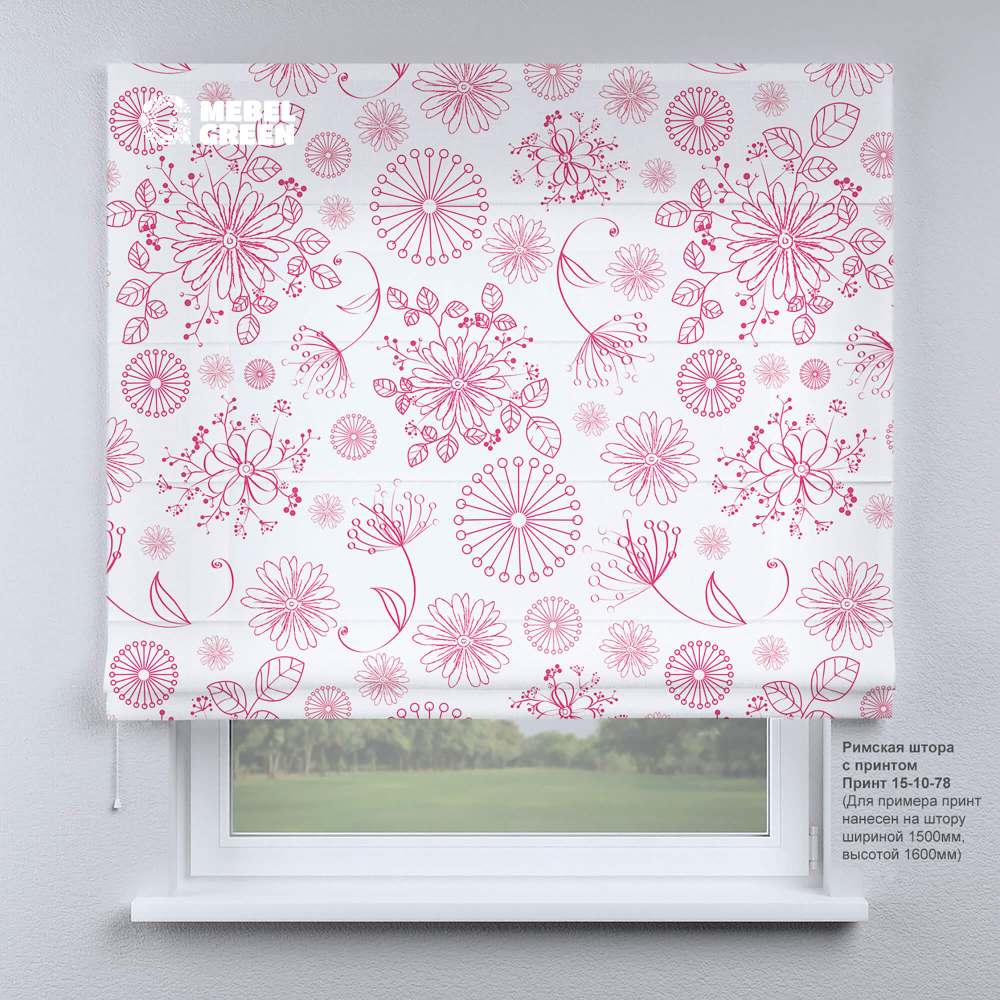 Римская штора для проёма с фотопечатью «15-10-78»