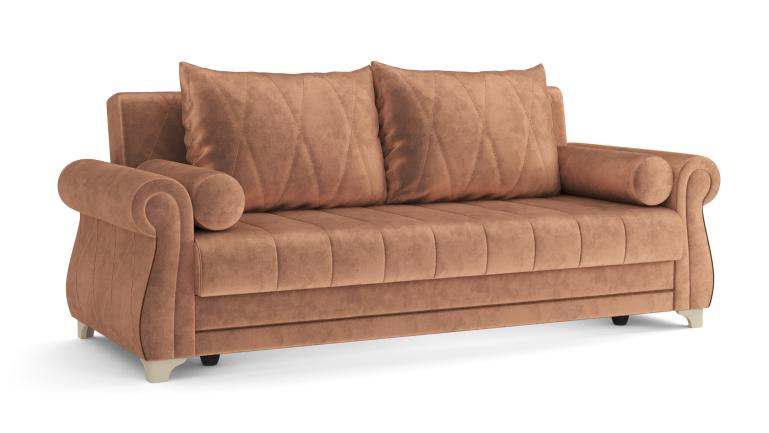 Диван-кровать «Порто» Велюр тенерифе корица/велюр тенерифе шоколад