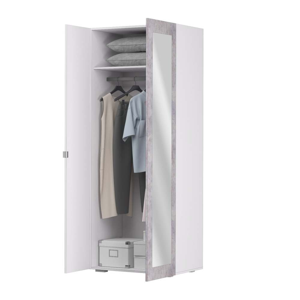 Шкаф 2-створчатый с зеркалом правый 22 «Акцент» внутреннее наполнение