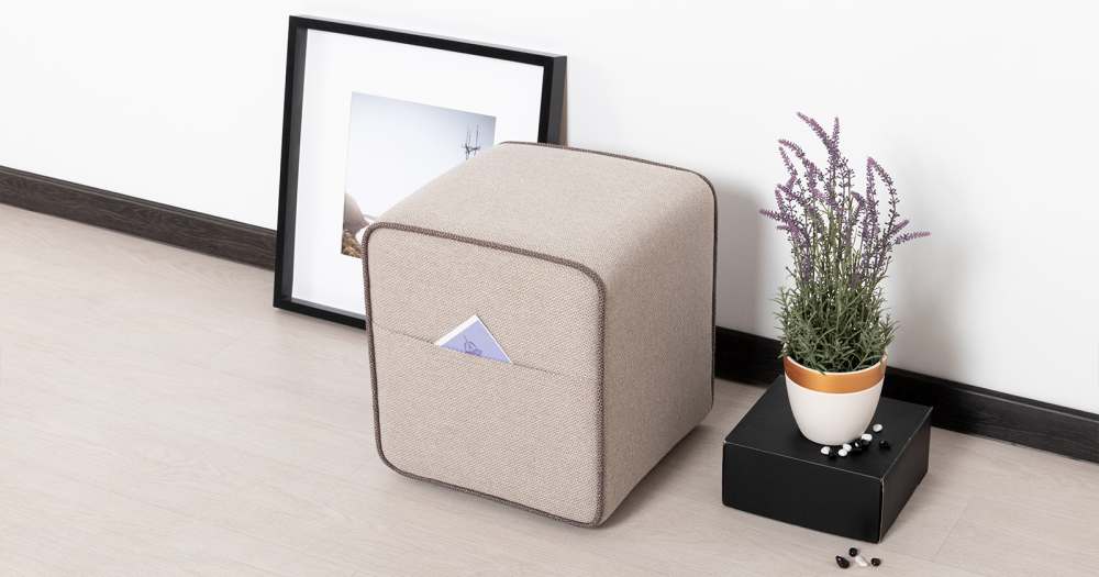 Пуф «Фаст» ТП 449 Сага латте (молочный кофейный)/Сага браун (бронзовый)