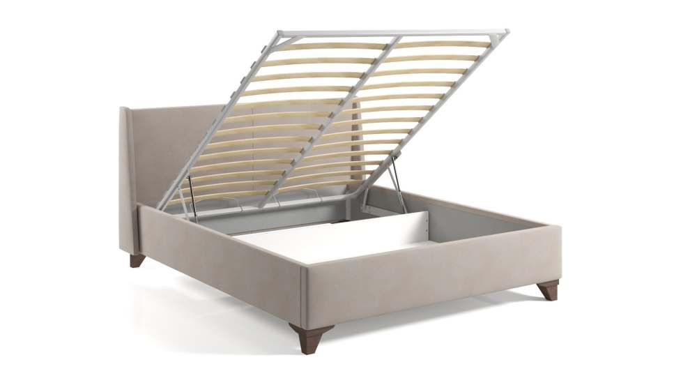 Кровать «Лорен» 180х200 см Микровелюр бежевый