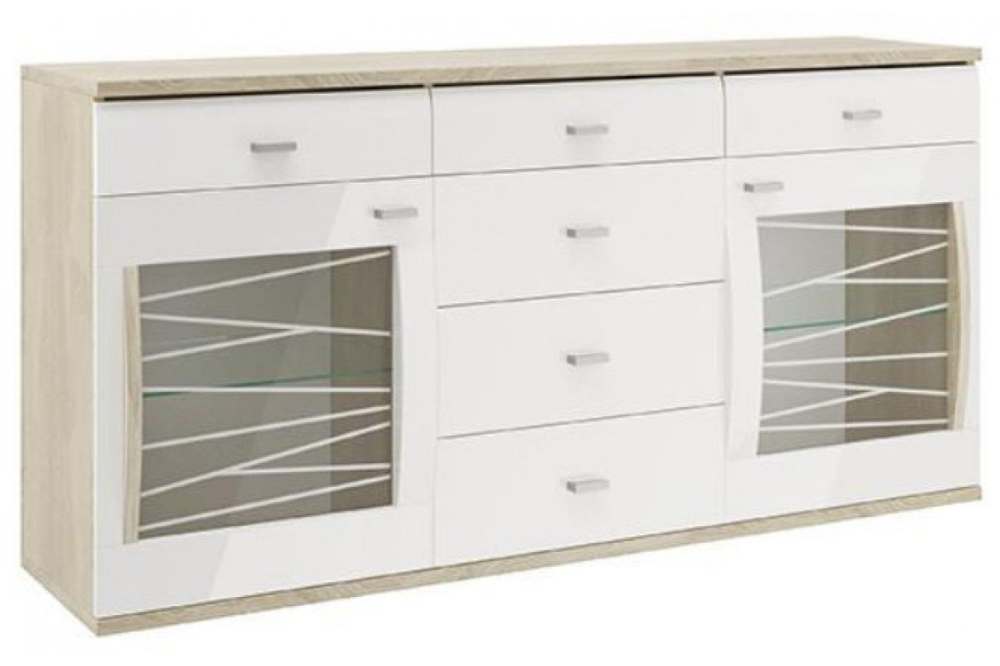 Комод «Алабама» 06.114, Дуб сонома белый глянец