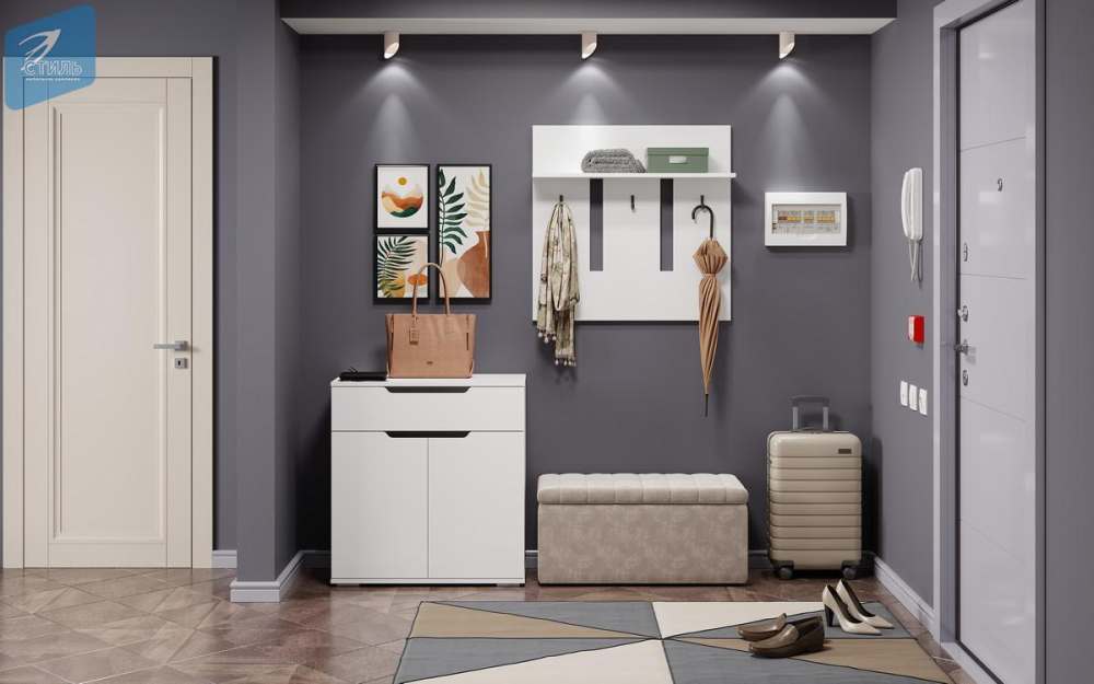 Вешалка ВШ-001 «Лайт» Белый гладкий