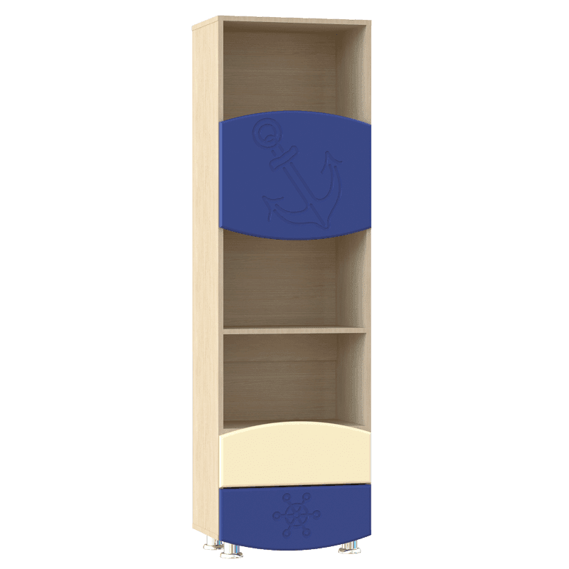 Шкаф комбинированный «Капитошка» ДК-3К Береза снежная/синий-ваниль