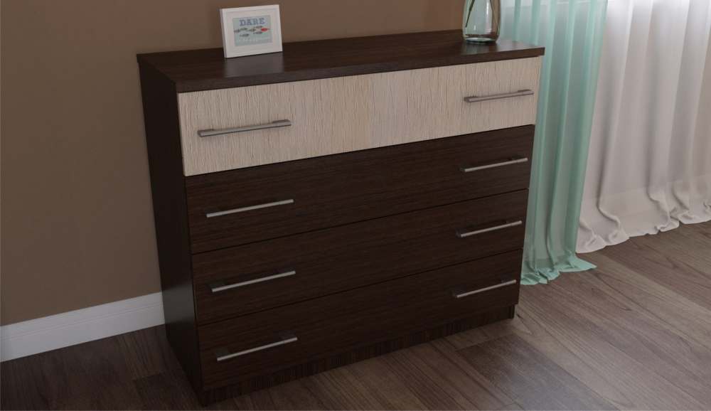 Комод 4 ящика «Аврора» Венге/Дуб молочный