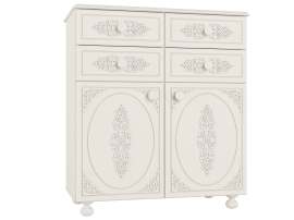 Тумба комбинированная АС-18 Белое дерево, 90х43х80 см