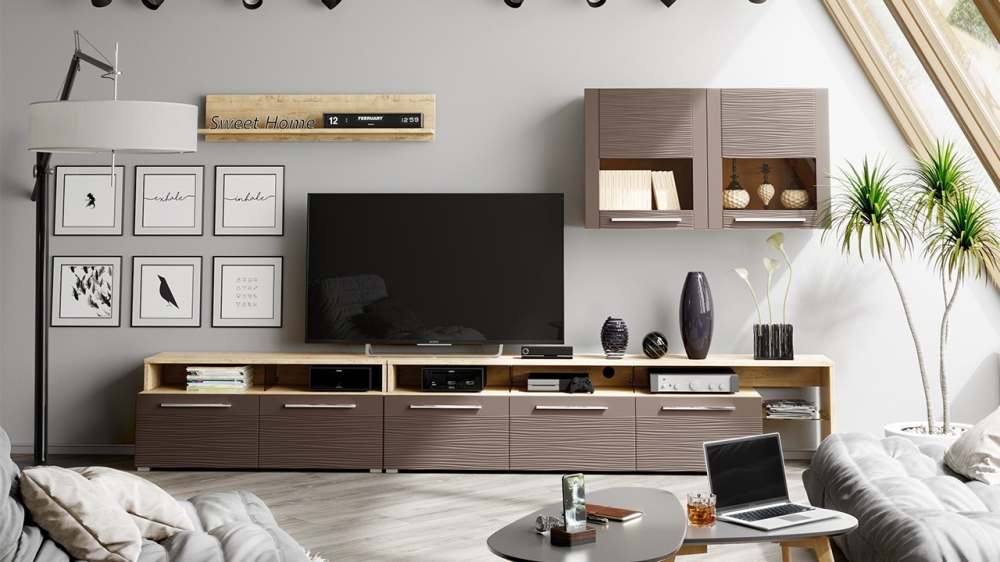 Гостиная «Николь» (Бунратти/Фон Коричневый) вариант 3