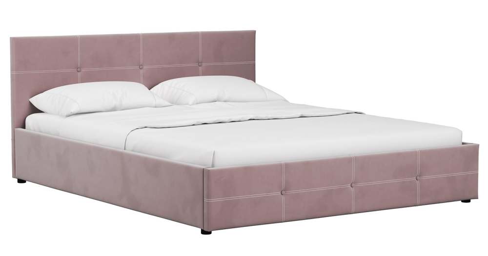 Интерьерная кровать «Синди» Велюр Мазерати 15 серо-розовый