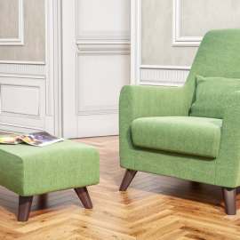 Пуф «Эрика» ТП 231 Лаунж 25 лиственный зеленый