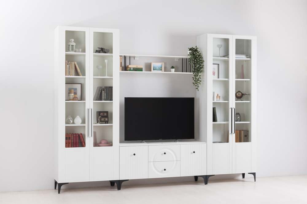 Модульная гостиная «Валенсия» Белый вариант 3