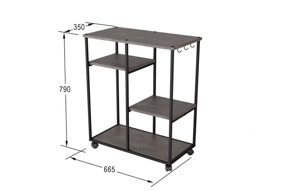 Стеллаж «Вэстри» серый бетон лофт