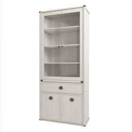 Шкаф с витриной «Магеллан» Сосна винтаж 2V2D1S, глубина 40 см