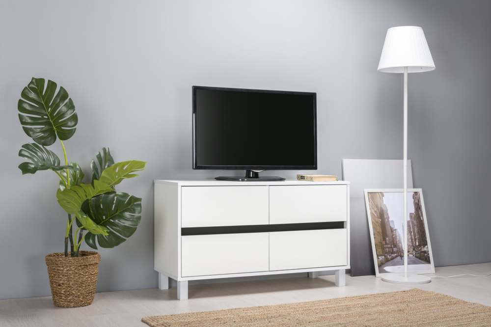 Тумба под ТВ 13.277 «Квадро» Белый Шагрень