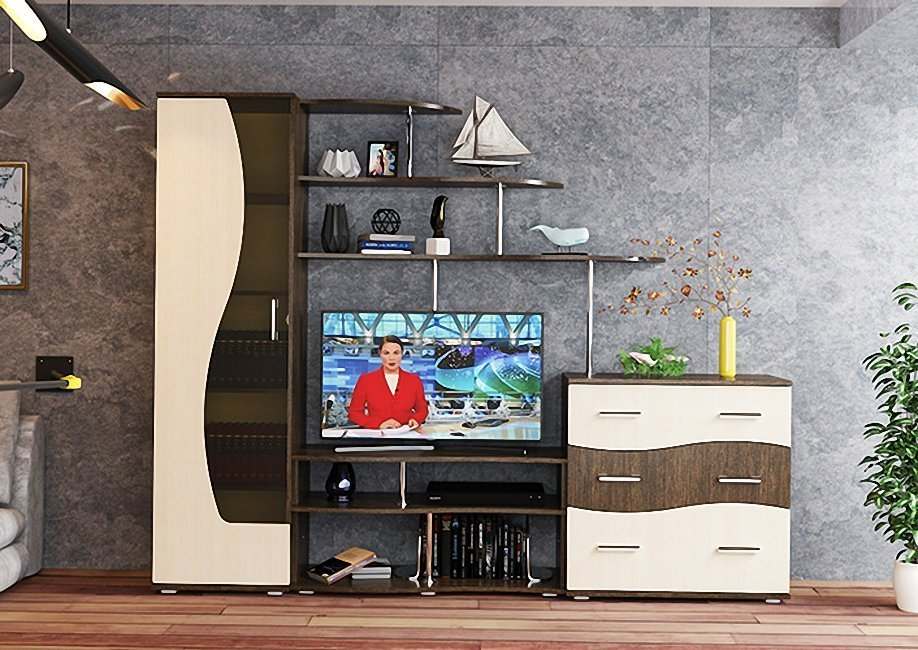 Гостиная «19» Дуб венге/Дуб молочный