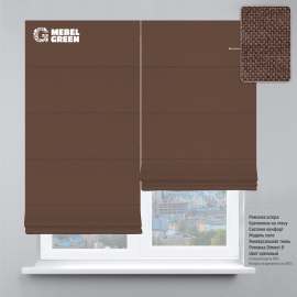 Римская штора система комфорт для проёма «Рогожка Dimout» ореховый