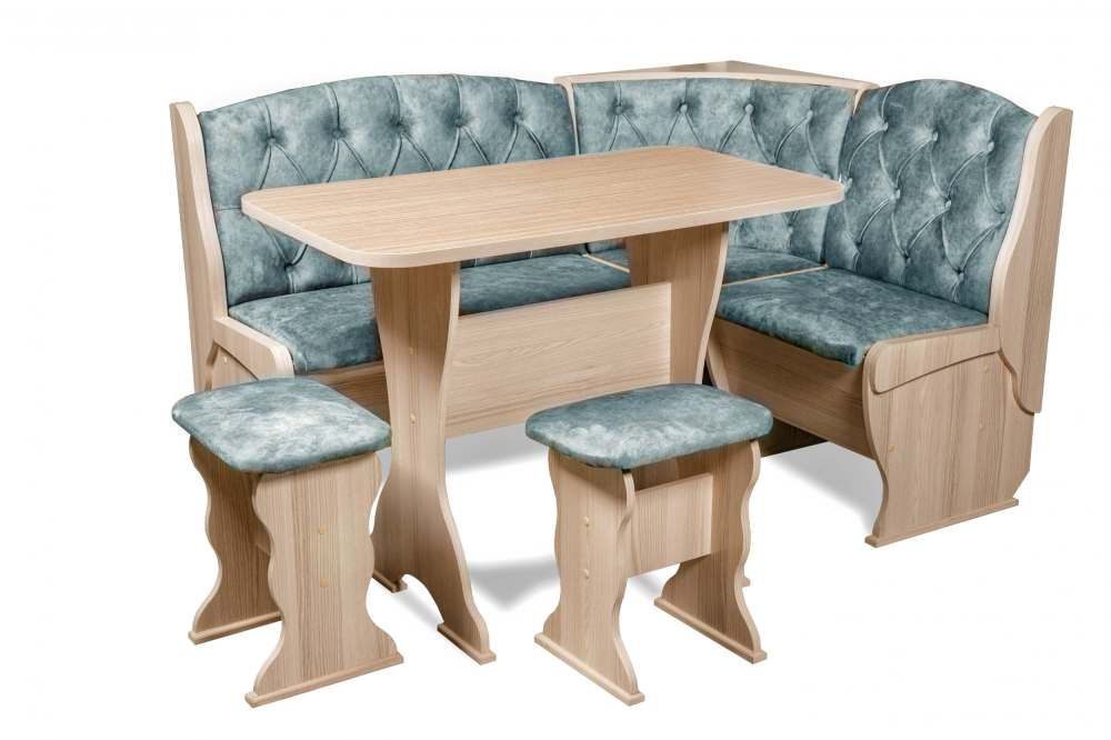 Кухонный уголок «Орхидея» Люкс Ясень/Велюр Лагуна