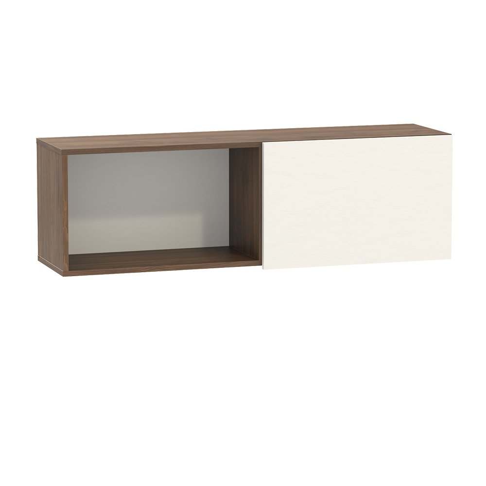 Шкаф навесной 1 дверь «Гринвич» 08.117 Орех Селект Каминный/Белый премиум