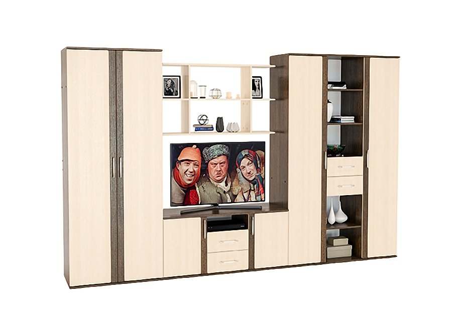 Гостиная «22» Дуб венге/Дуб молочный