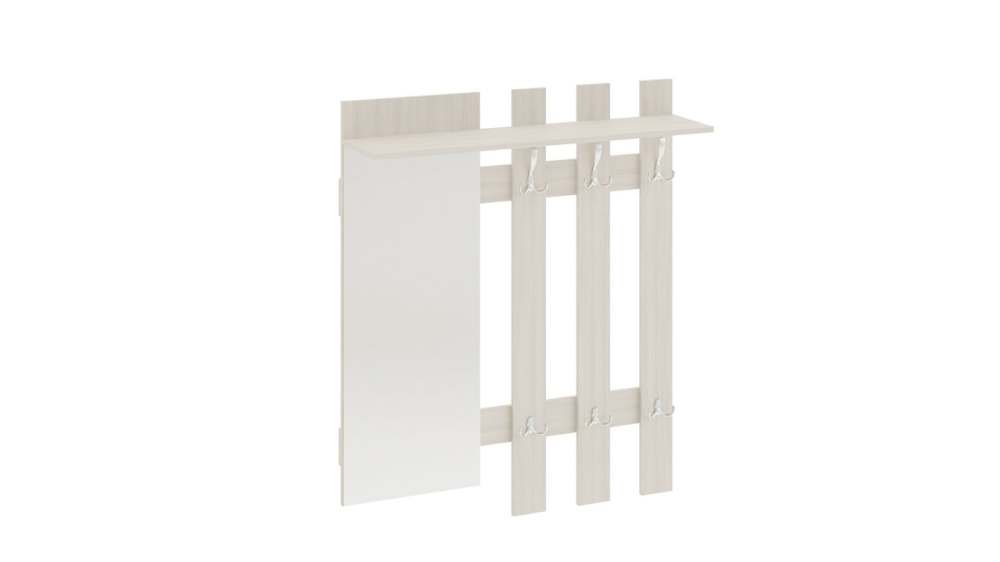 Вешалка с крючками и зеркалом «Арт» (Ясень шимо)