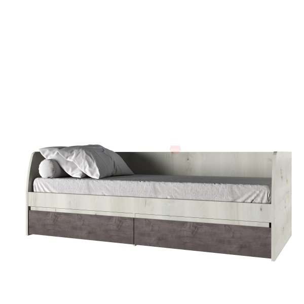 Кровать 90-2 «BJORK» ольха полярная/оникс