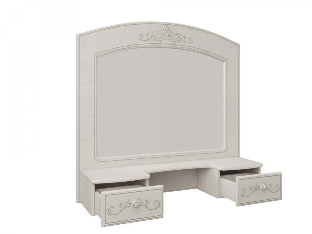 Полка с зеркалом «Каролина» Патина/Вудлайн кремовый/Сандал белый