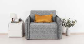 Кресло-кровать «Виола 85» ТД 232 Аляска грей (серый)/Эвита умбер 109 (горчичный)