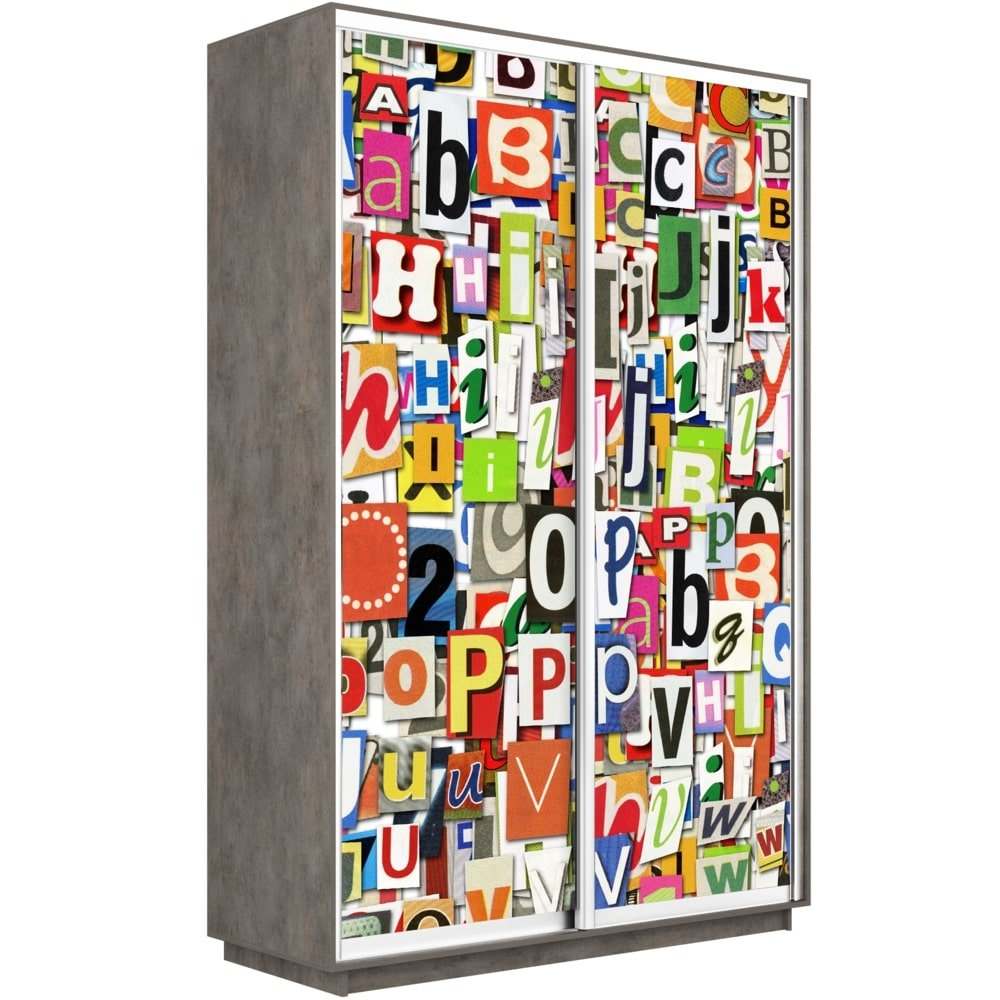 Шкаф-купе двухдверный «Экспресс Дуо» 2200 Фото 1017 бетон