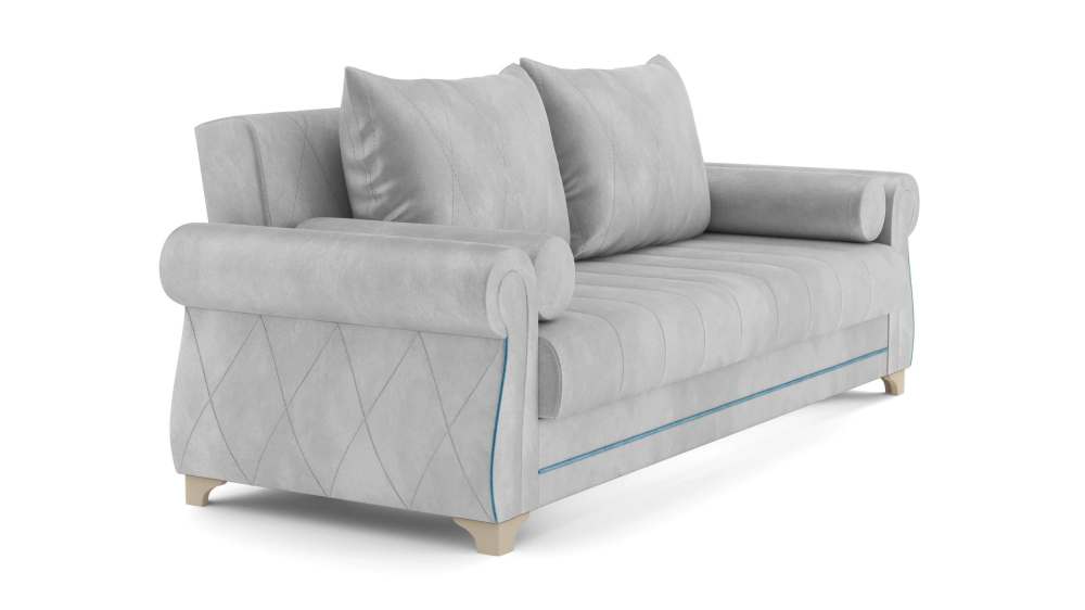 Диван-кровать «Порто» Велюр тенерифе грей/велюр тенерифе дасти блю