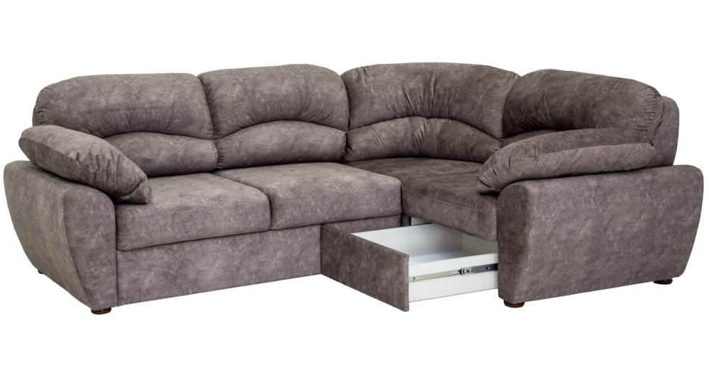 Диван угловой «Фламенко» Кортекс ява серо-коричневый