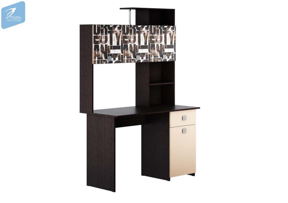 Уголок школьника СТ-102 «Паскаль» Венге/Бежевый/Фотопечать Браун