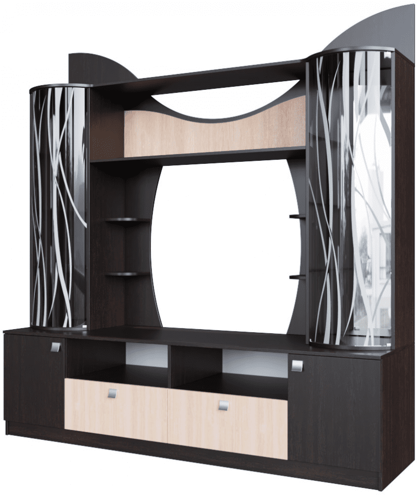 Стенка с тумбой для ТВ «Гамма-15» Венге/Дуб млечный