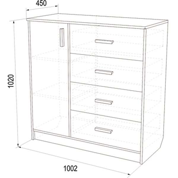 Комод «К-9» Шимо темный/Шимо светлый