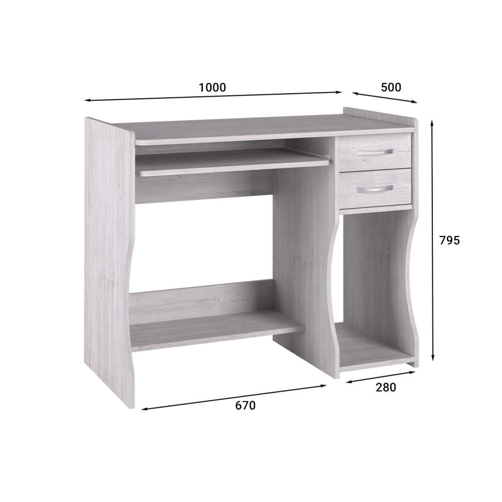 Стол компьютерный «Эконом-стандарт» С-203 дерево светлое, Размеры: 795х1000х500 мм