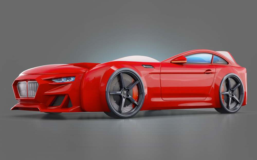 Кровать-машинка с подъемным механизмом «Dynamic-М» Красный