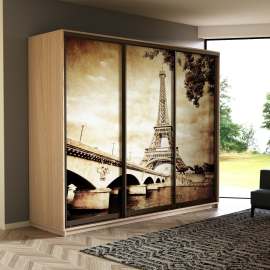 Шкаф-купе «Экспресс Трио» 2400 Фото Париж, ширина 180/210/240 см