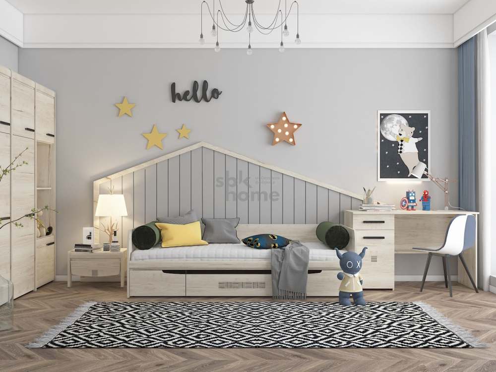 Детская «Мале» Дуб Галифакс белый вариант 2