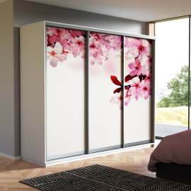 Шкаф-купе «Экспресс Трио» 2400 Фото Сакура, ширина 180/210/240 см