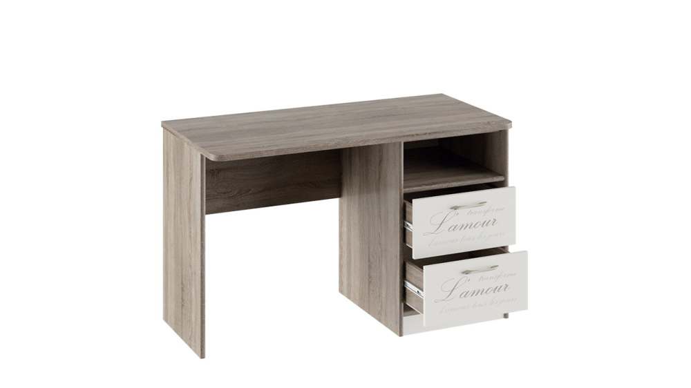 Стол с ящиками «Брауни» (Фон бежевый с рисунком/Дуб Сонома трюфель)