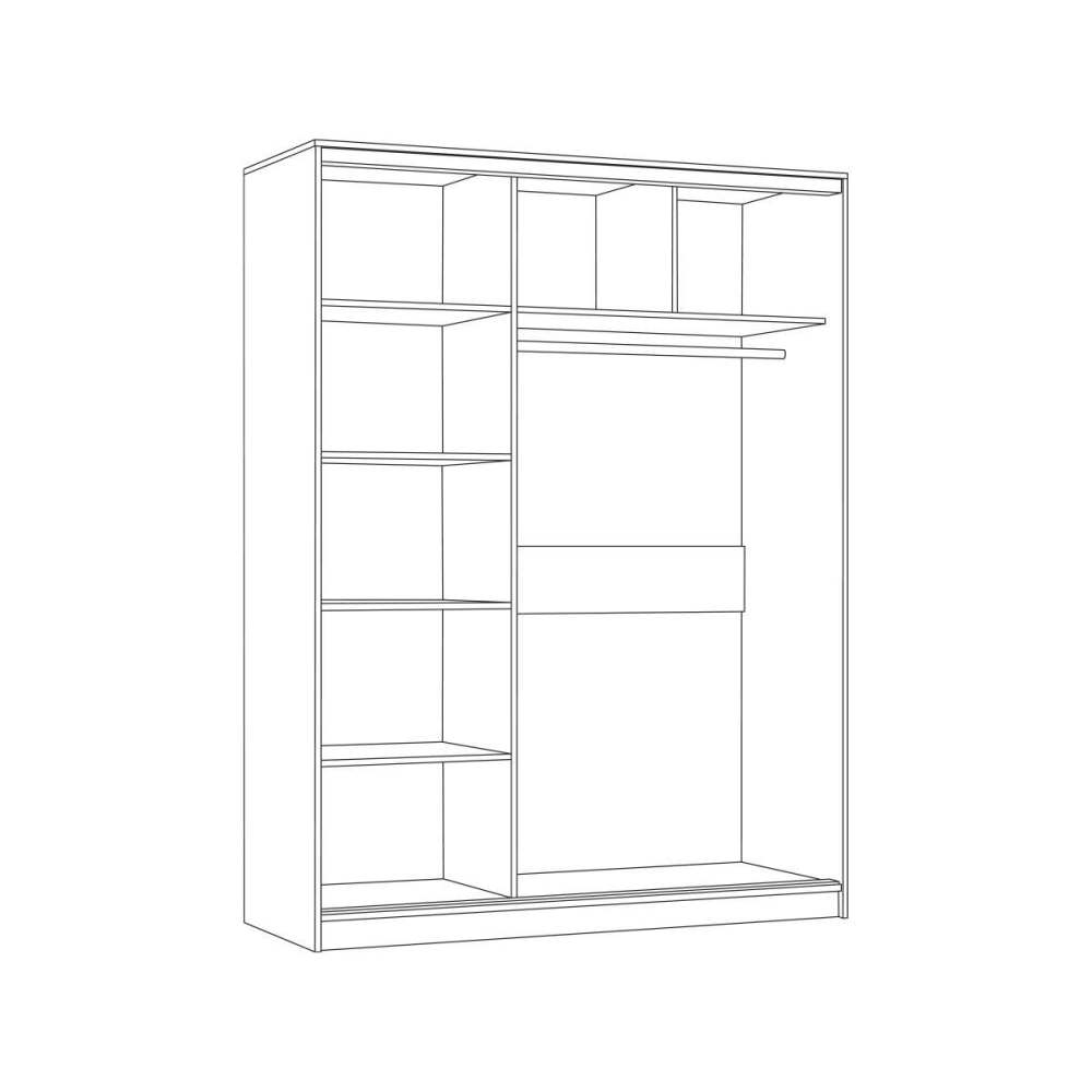 Шкаф-купе 03.281 «Ника» Ясень Анкор светлый внутреннее наполнение