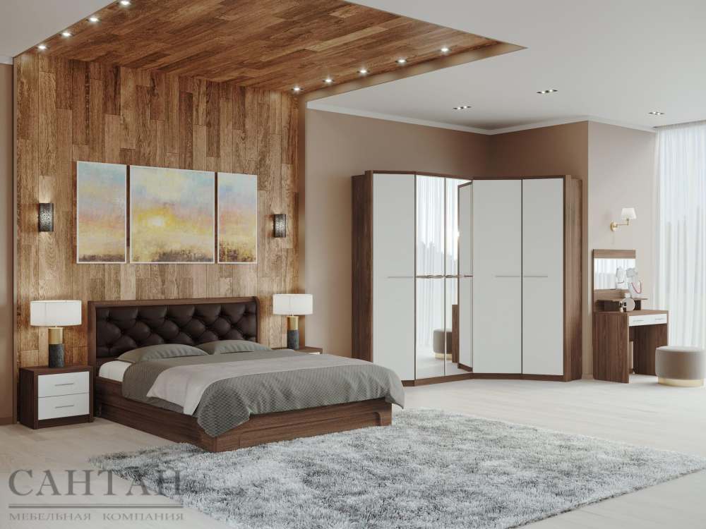 Спальня «Луна 3» Рэд фокс/Жемчуг/Prona 3333