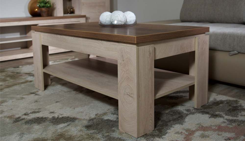 Стол журнальный «Мэдисон» Дуб эндгрейн/Дуб экспрессив бронзовый