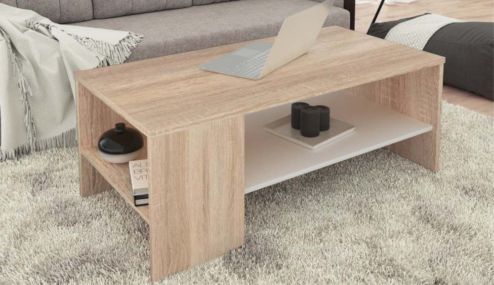 Стол журнальный 110 «Стелс» Дуб сонома/Белый