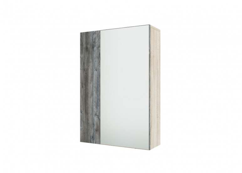 Шкаф с зеркалом (навесной) «Визит 1» Дуб Сонома/Сосна Джексон
