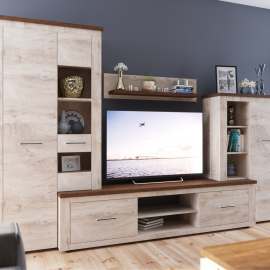 Стенка «Мэдисон» Дуб эндгрейн/Дуб экспрессив бронзовый