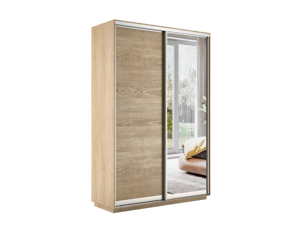 Шкаф-купе «Экспресс 45 Дуо» Медиум ДСП/Зеркало Сонома, глубина 45 см