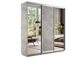 Трехдверный шкаф-купе «Экспресс 45 Трио» Медиум 2 Бетон, высота 220/240 см