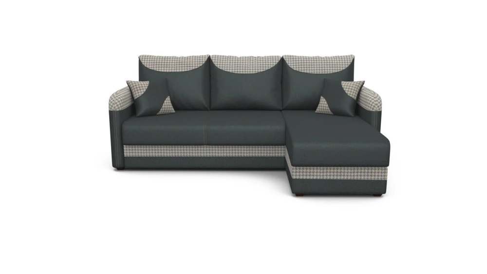 Диван-кровать угловой «Чикаго» Замша дельта серо-синий/шанель сирень