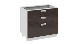 Шкаф напольный с 3-мя ящиками «Бьюти» Н3я_72-90_3Я Грэй