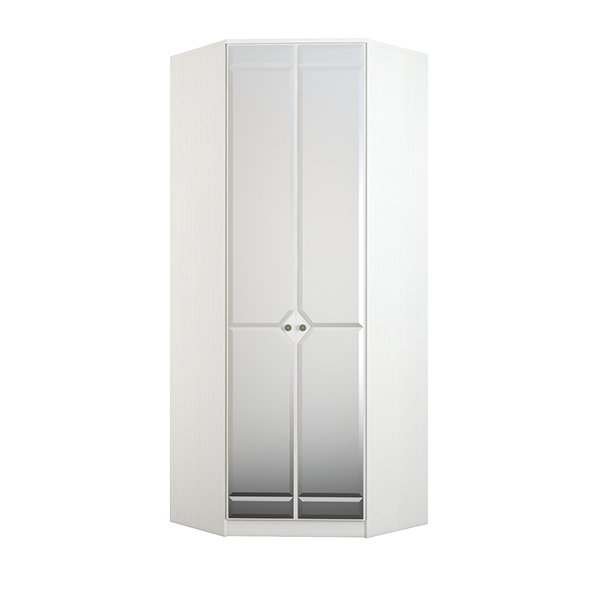 Шкаф угловой «Азалия» 23, Бодега белый, размер:900x900x2164 мм