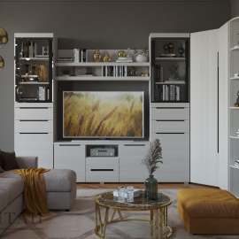 Гостиная «Уна 7» Бодега белая/Венге